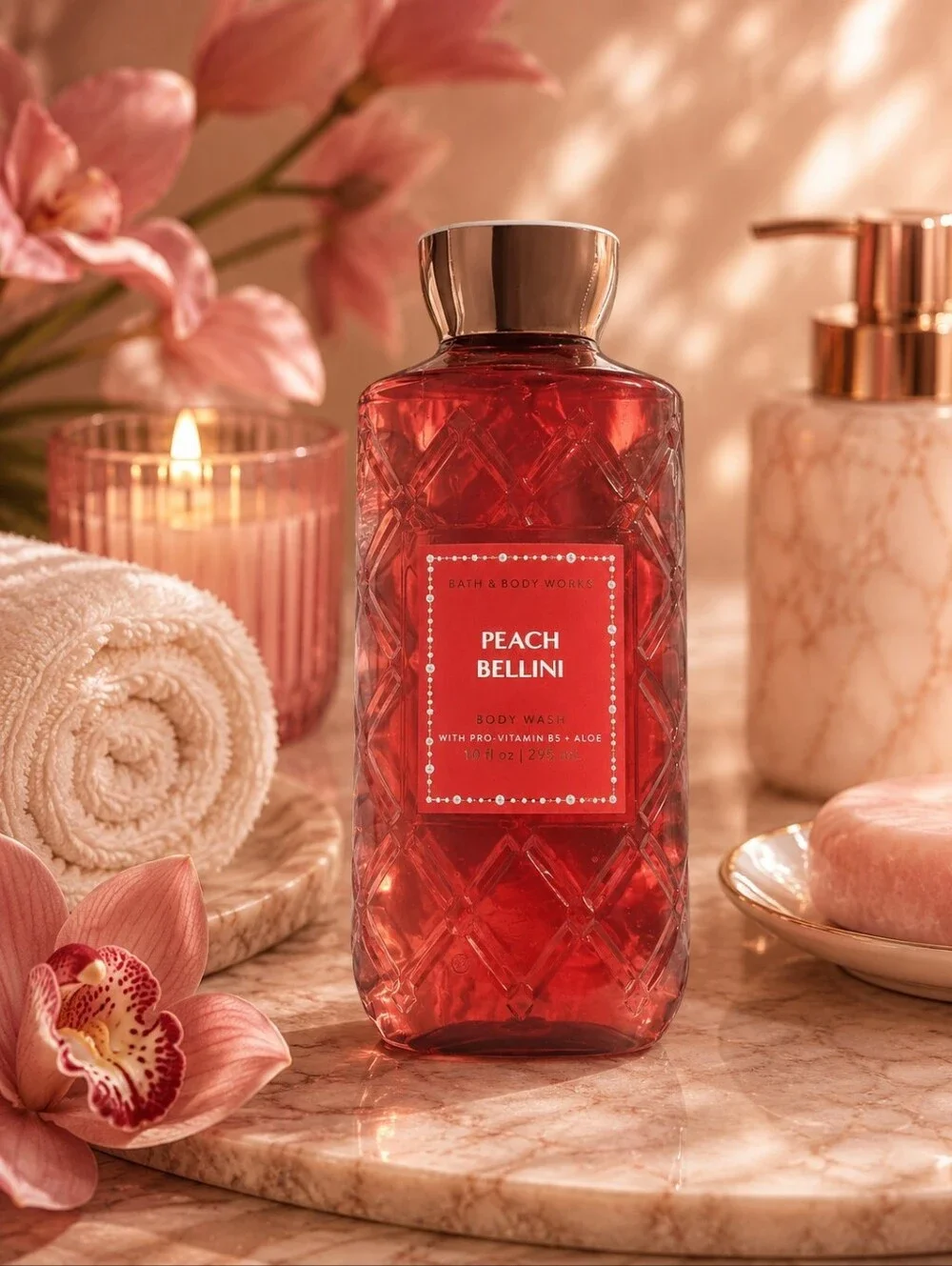 Bath And Body Works Peach Bellini Body Wash Discontinued New